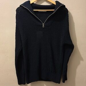 NWT Zara half zip sweater in dark navy size M